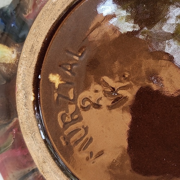 MURZTAL MID-CENTURY "RARE" MAJOLICA SCULPTED FRUIT BOWL - Picture 6 of 7